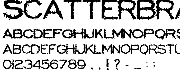Scatterbrained Restrained font